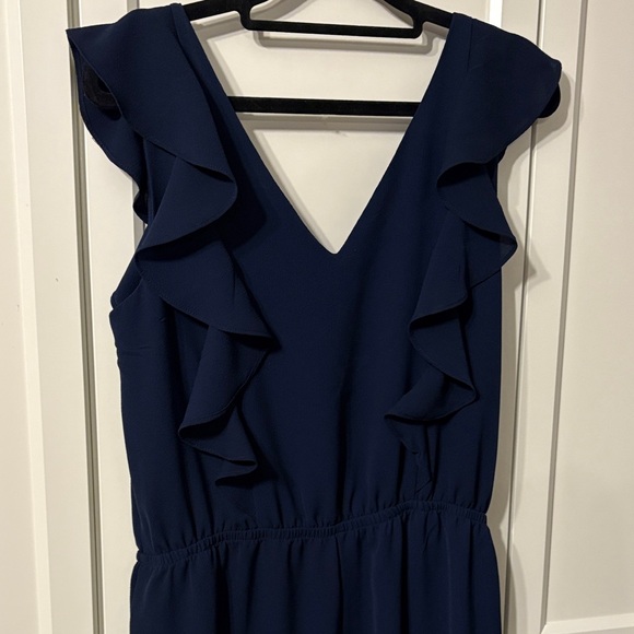Reitmans Dark Blue Ruffle Jumpsuit - Picture 6 of 7